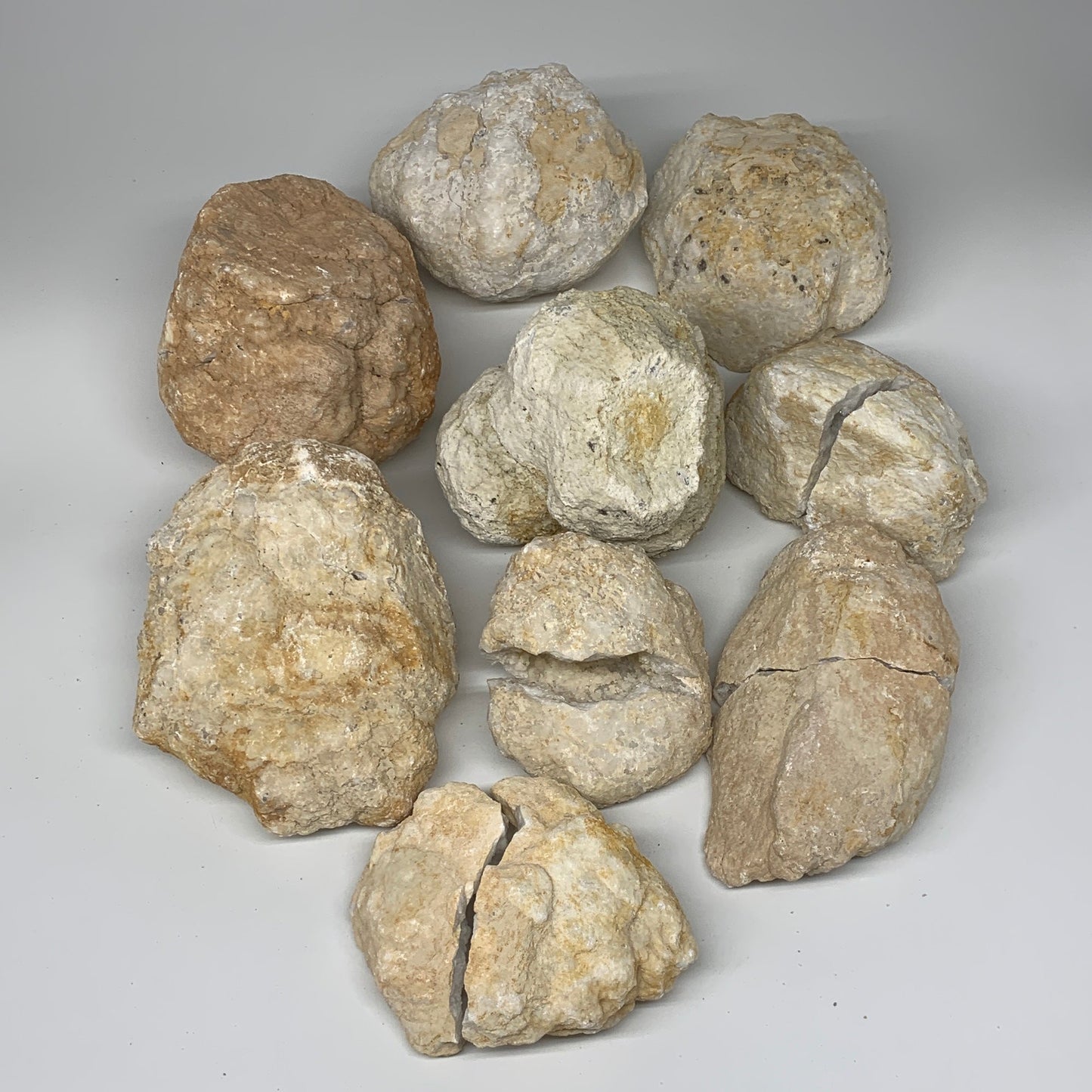 21.53 Lbs,4.1"-7", 9 Pairs, Natural Quartz Geodes @Morocco, Wholesale,B10639