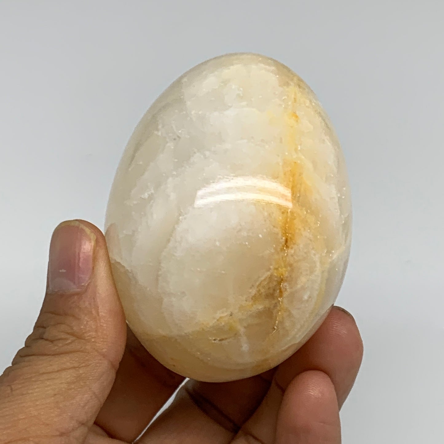 254g, 2.7"x2" Natural Green Onyx Egg Gemstone Mineral, from Pakistan, B32026