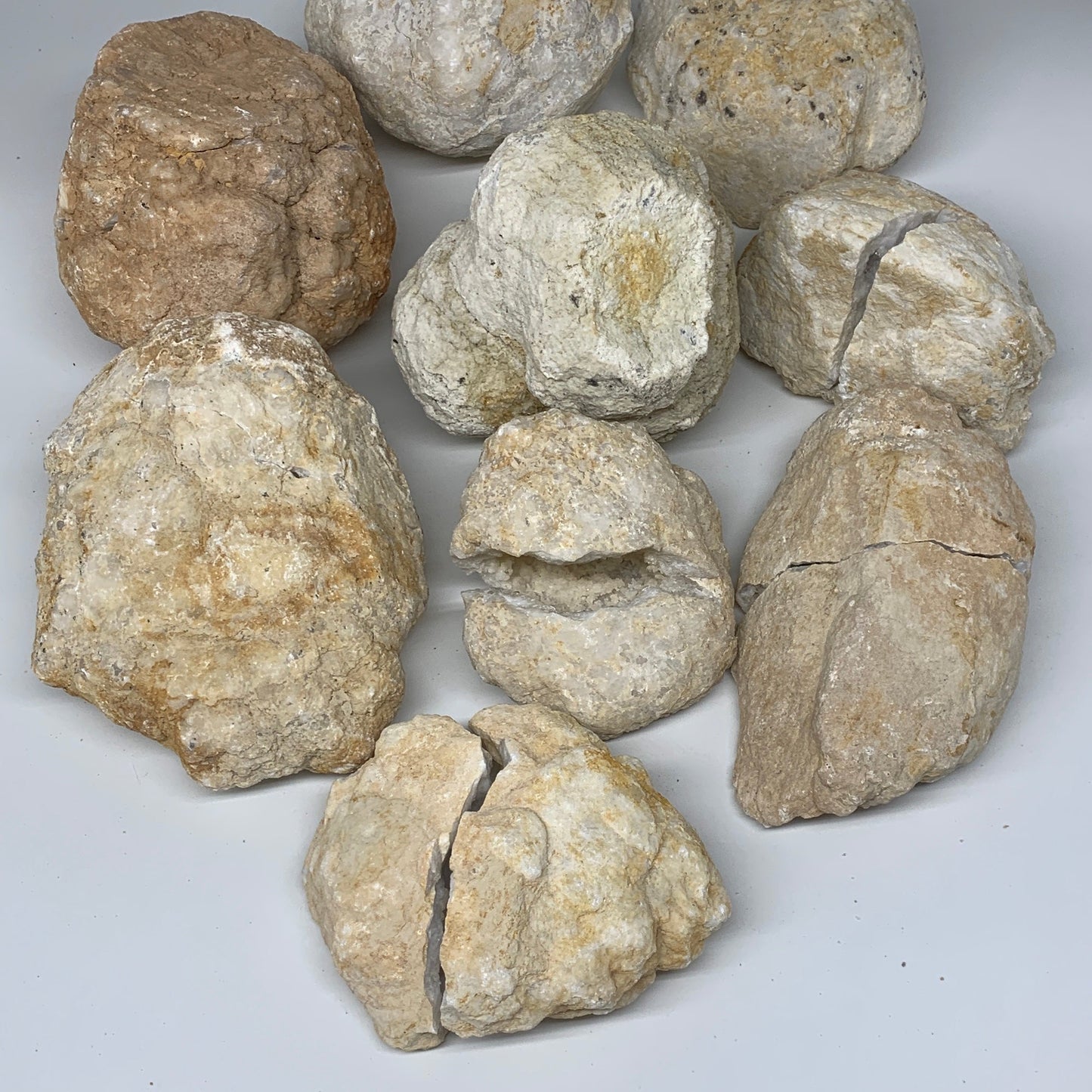 21.53 Lbs,4.1"-7", 9 Pairs, Natural Quartz Geodes @Morocco, Wholesale,B10639