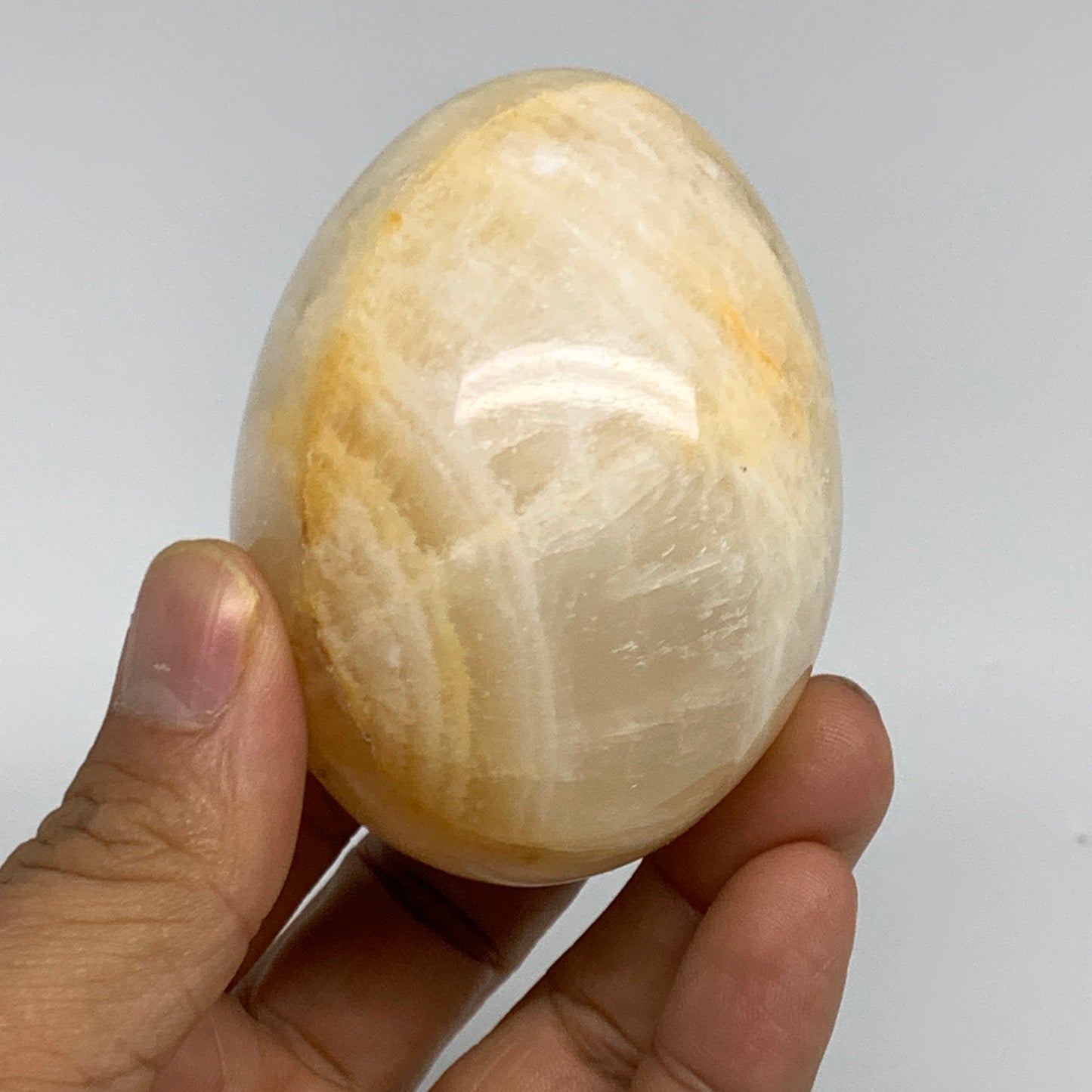 254g, 2.7"x2" Natural Green Onyx Egg Gemstone Mineral, from Pakistan, B32026