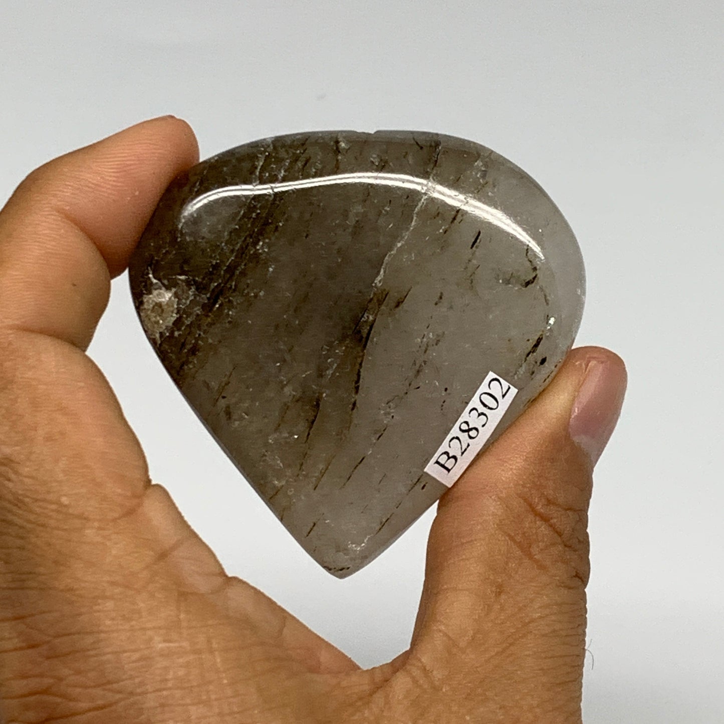 78.2g, 2.2"x2.2"x0.7", Natural Small Rutile Quartz Crystal Heart Reiki, B28302