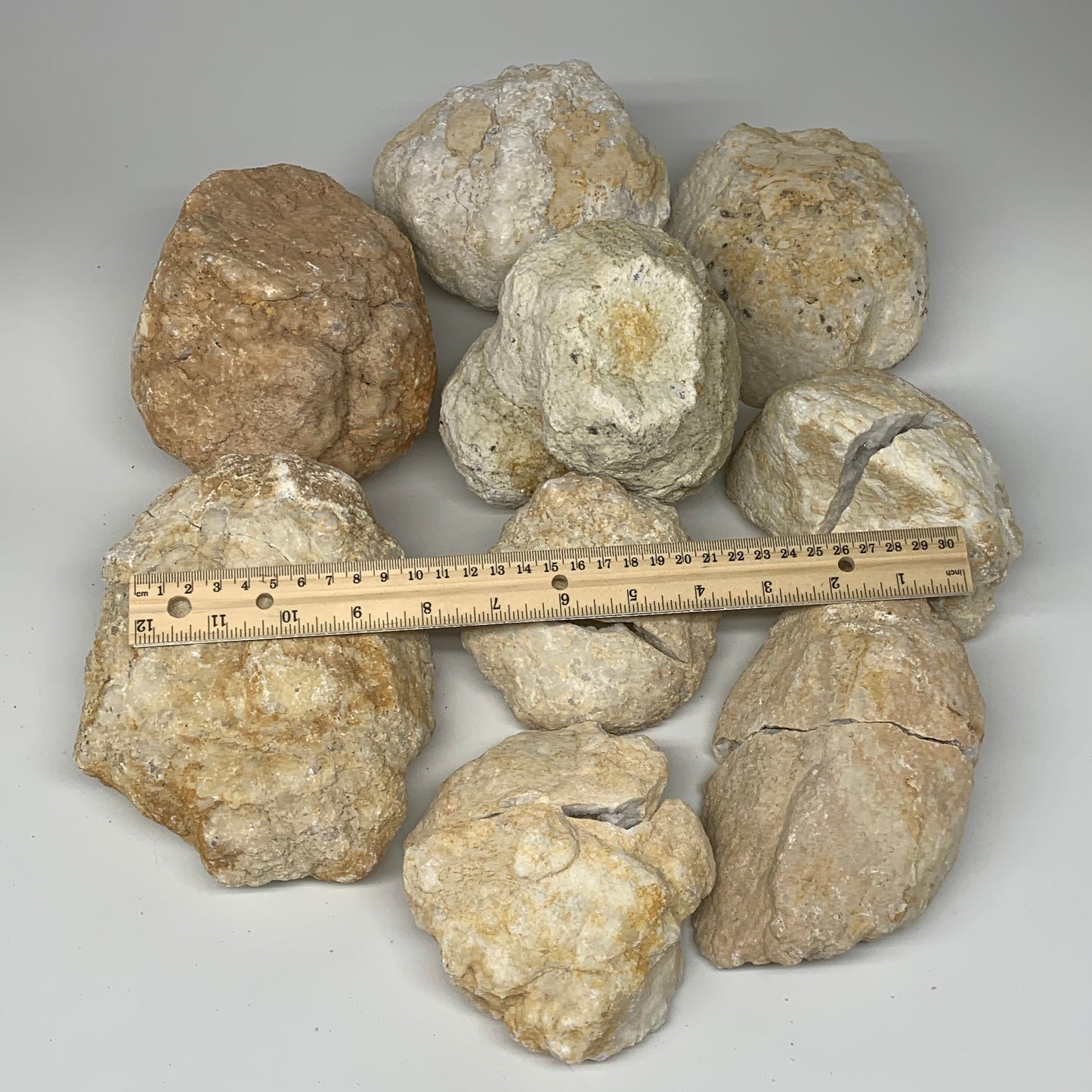 21.53 Lbs,4.1"-7", 9 Pairs, Natural Quartz Geodes @Morocco, Wholesale,B10639