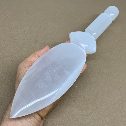 1.4 lbs, 14"x2.8"x1", Natural Selenite Crystal Dagger (Satin Spar), B36084