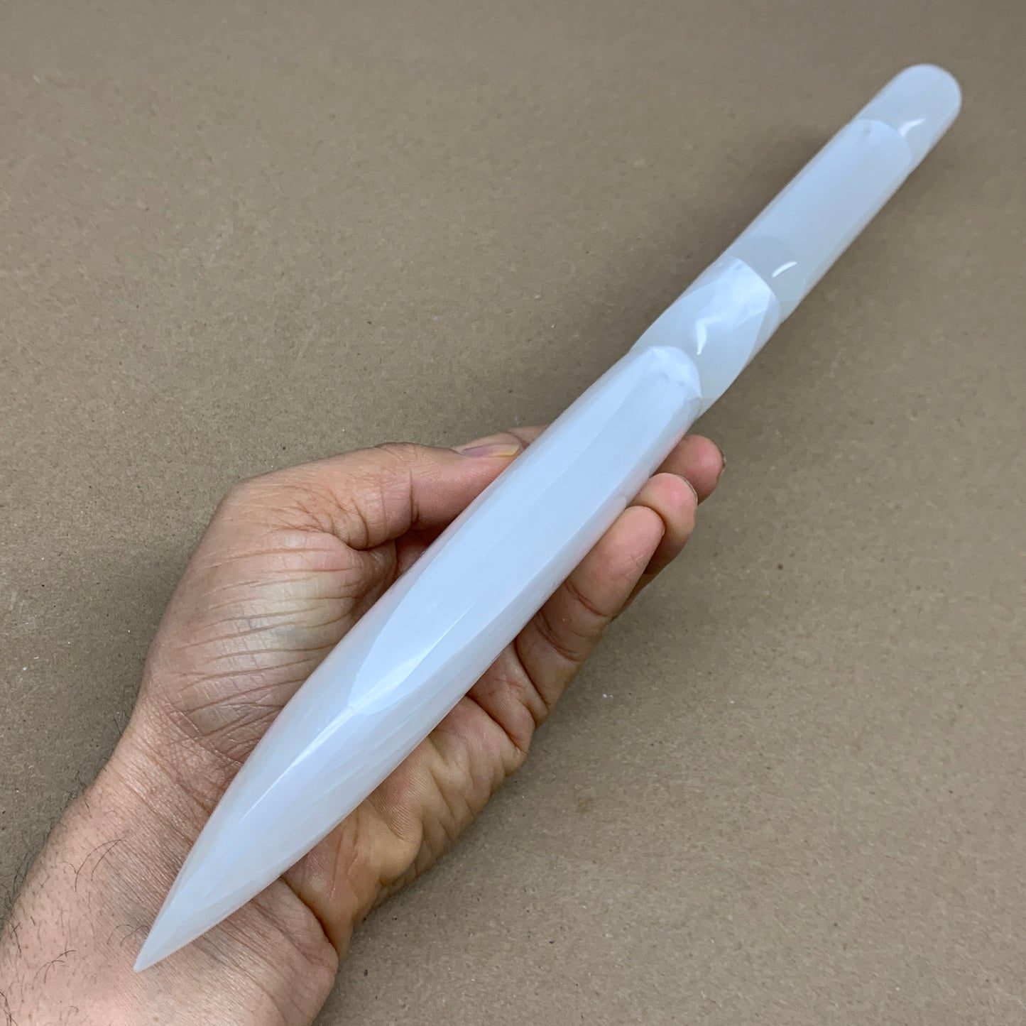 1.4 lbs, 14"x2.8"x1", Natural Selenite Crystal Dagger (Satin Spar), B36084