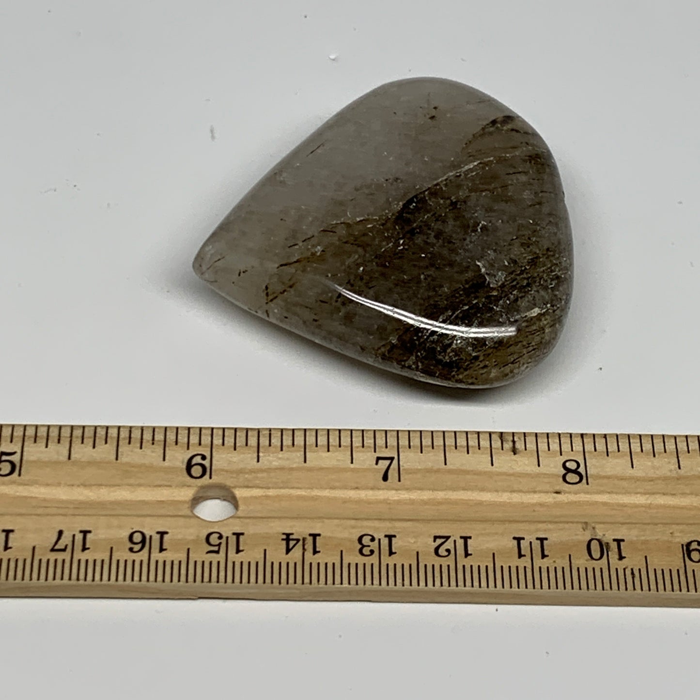 78.2g, 2.2"x2.2"x0.7", Natural Small Rutile Quartz Crystal Heart Reiki, B28302
