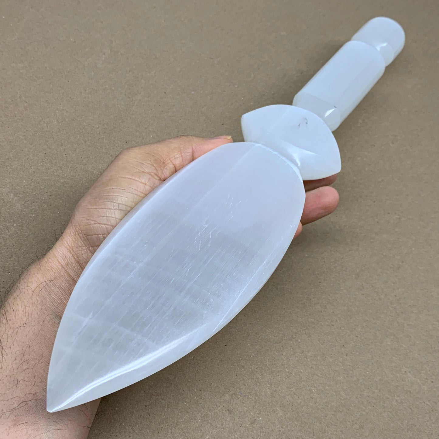 1.4 lbs, 14"x2.8"x1", Natural Selenite Crystal Dagger (Satin Spar), B36084