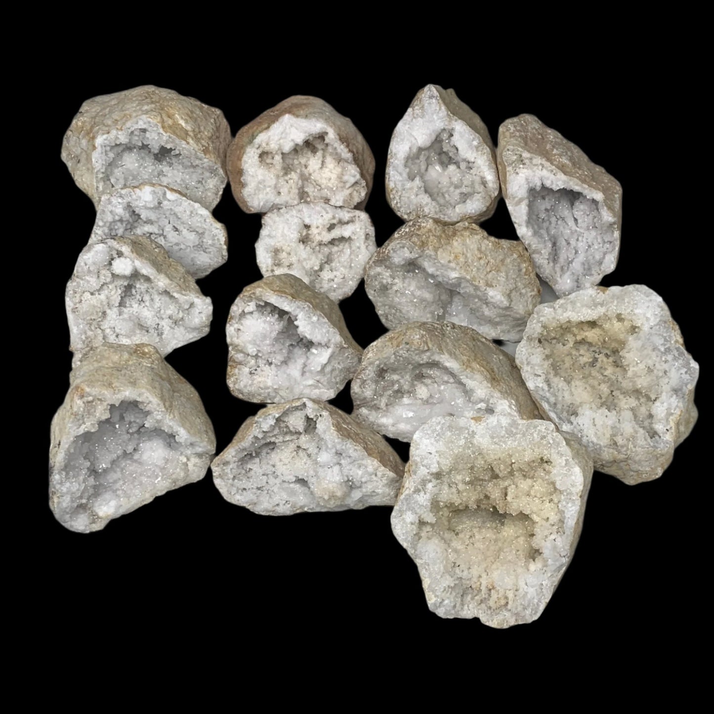 21 Lbs,4.6"-6.7", 7 Pairs, Natural Quartz Geodes @Morocco, Wholesale,B10640