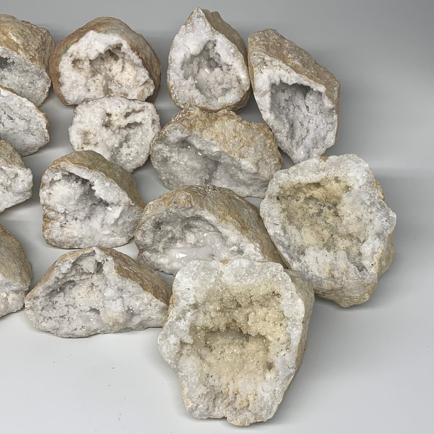 21 Lbs,4.6"-6.7", 7 Pairs, Natural Quartz Geodes @Morocco, Wholesale,B10640
