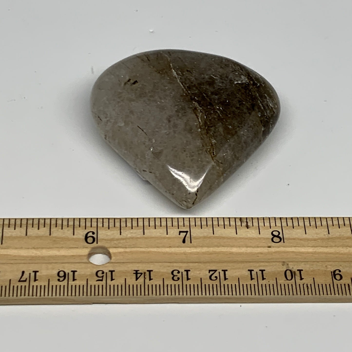 78.2g, 2.2"x2.2"x0.7", Natural Small Rutile Quartz Crystal Heart Reiki, B28302