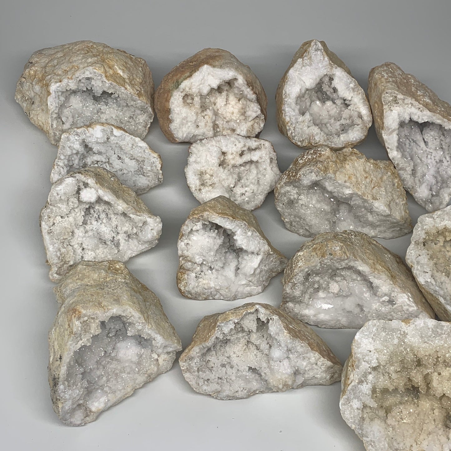 21 Lbs,4.6"-6.7", 7 Pairs, Natural Quartz Geodes @Morocco, Wholesale,B10640