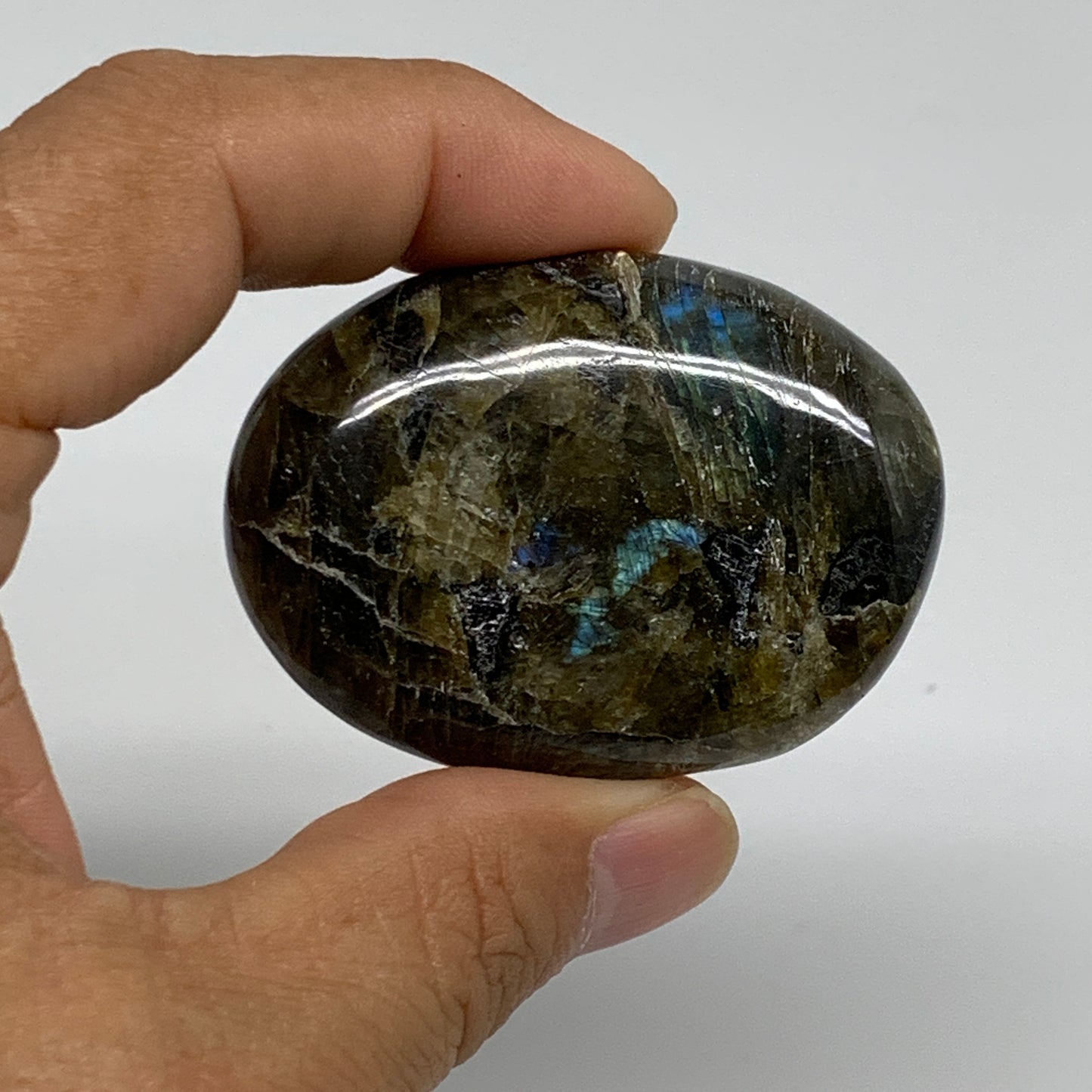 191.8g, 2.1"-2.2", 3pcs, Labradorite Palm-stone Polished Gemstone, B35532