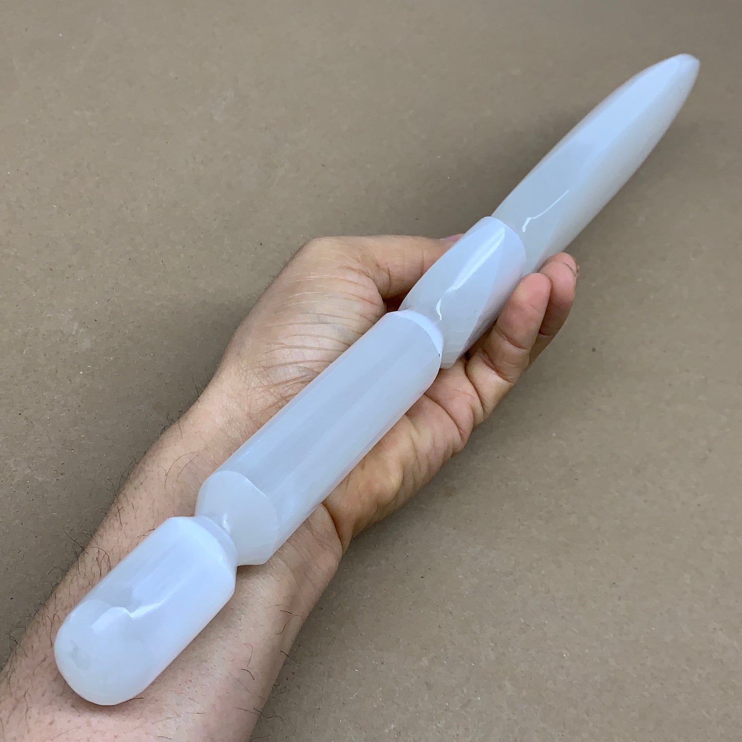 1.4 lbs, 14"x2.8"x1", Natural Selenite Crystal Dagger (Satin Spar), B36084
