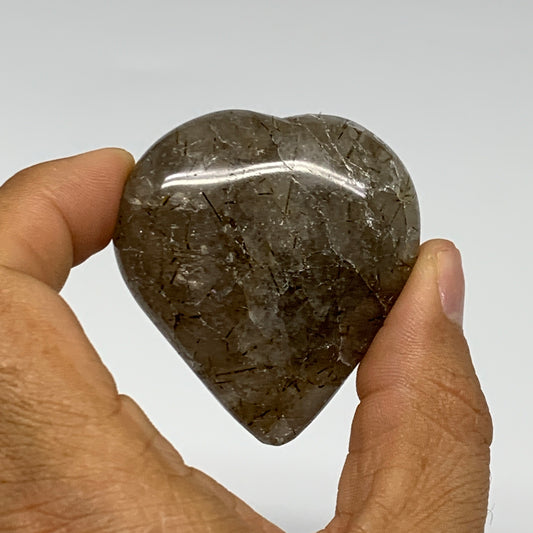 65.1g, 2"x1.8"x0.8", Natural Small Rutile Quartz Crystal Heart Reiki, B28303