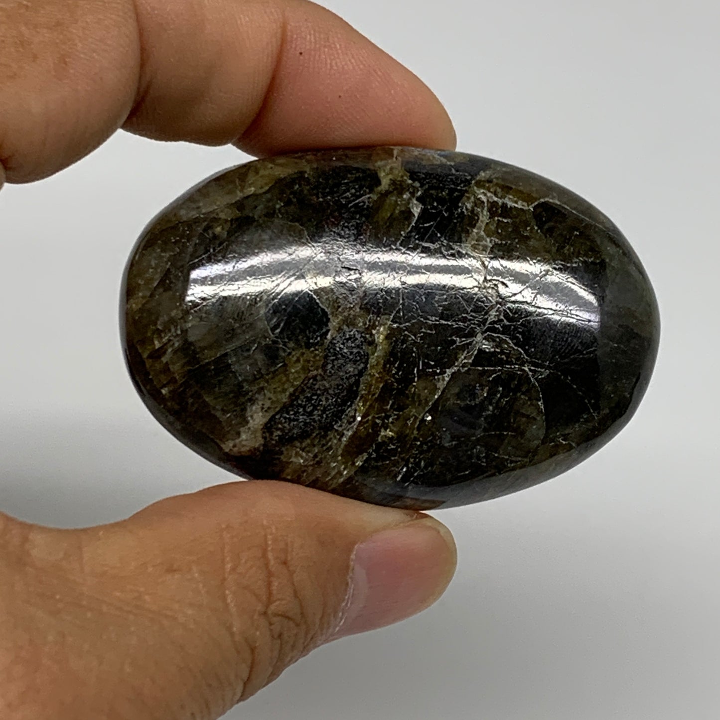 191.8g, 2.1"-2.2", 3pcs, Labradorite Palm-stone Polished Gemstone, B35532