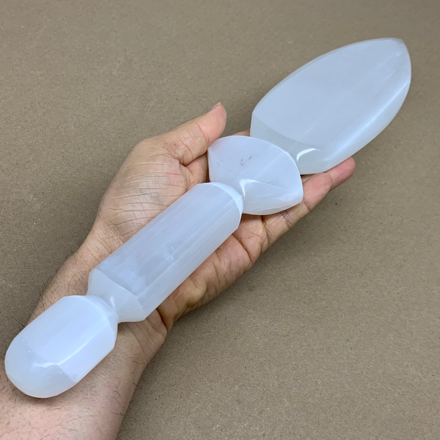 1.4 lbs, 14"x2.8"x1", Natural Selenite Crystal Dagger (Satin Spar), B36084