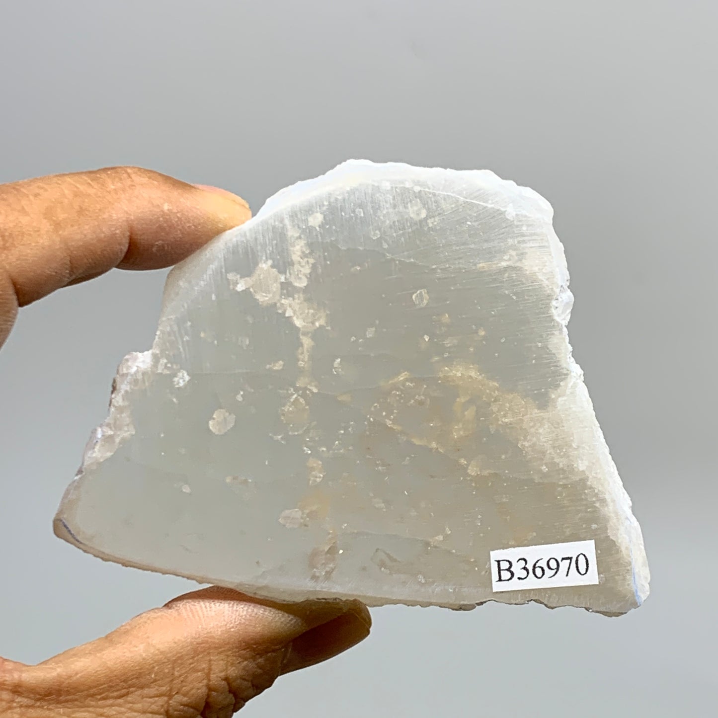 0.44 lbs, 3.3"x2.5"x1", Natural Clear Selenite Crystal Slab Gemstone, B36970