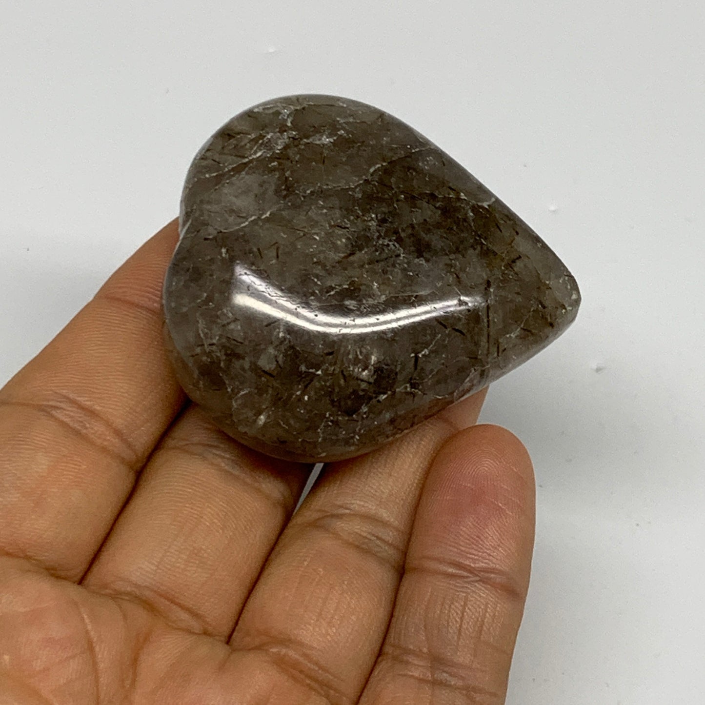 65.1g, 2"x1.8"x0.8", Natural Small Rutile Quartz Crystal Heart Reiki, B28303