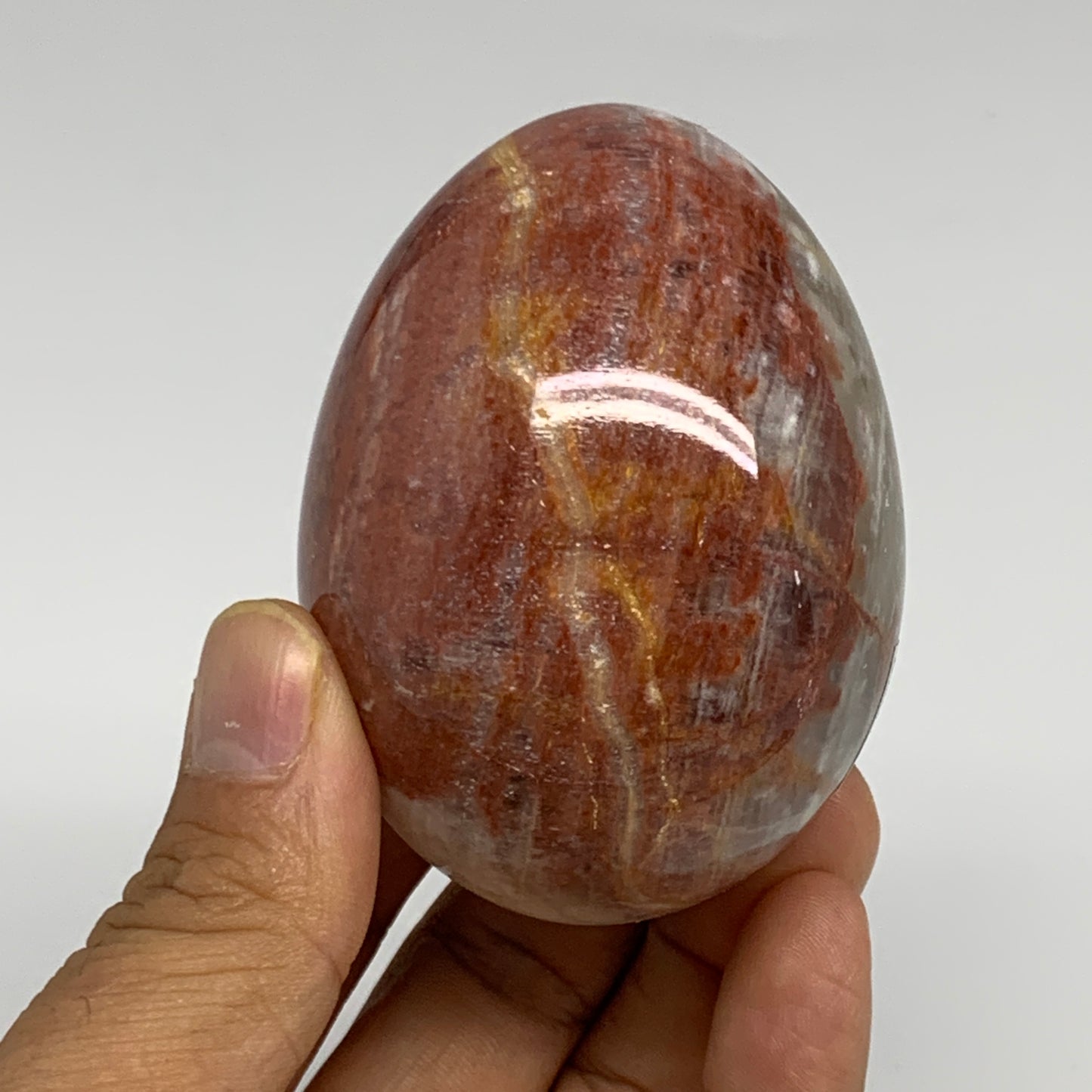 255g, 2.7"x2" Natural Green Onyx Egg Gemstone Mineral, from Pakistan, B32027