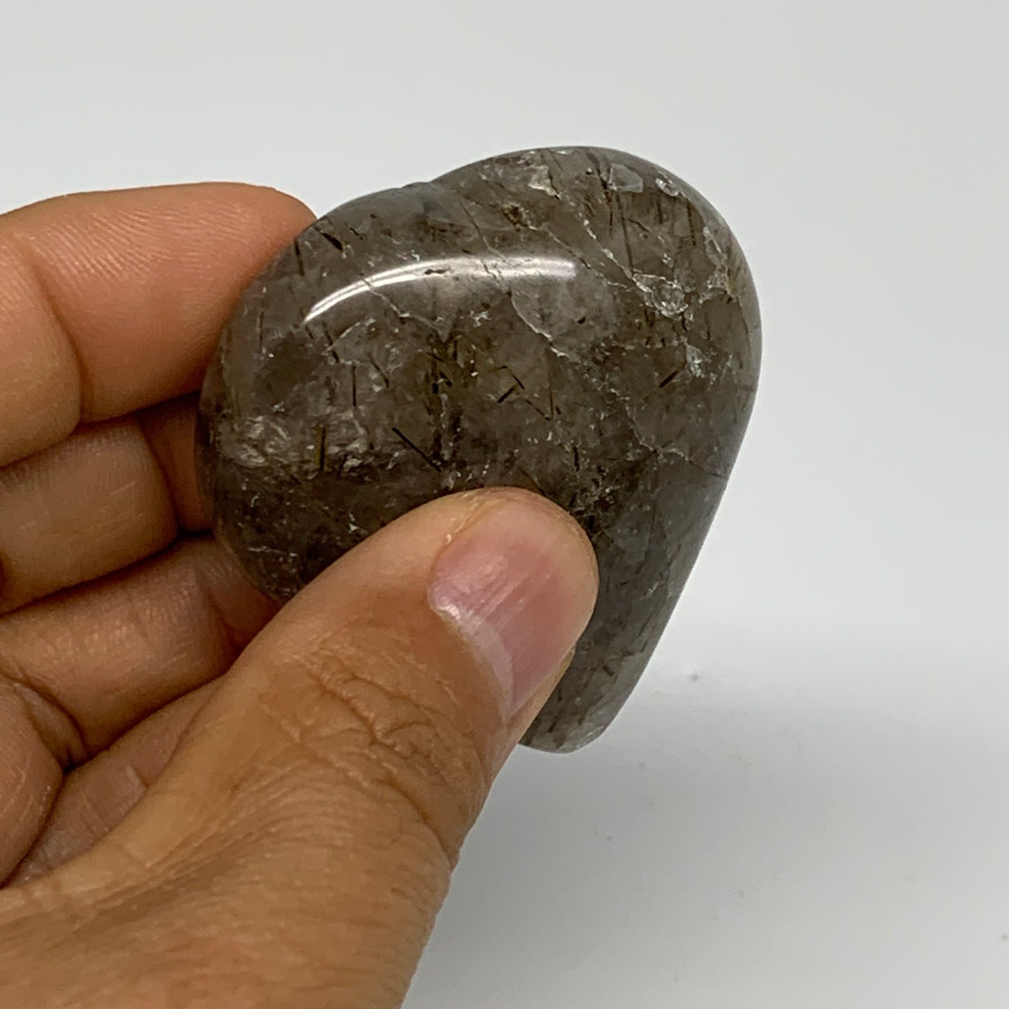 65.1g, 2"x1.8"x0.8", Natural Small Rutile Quartz Crystal Heart Reiki, B28303