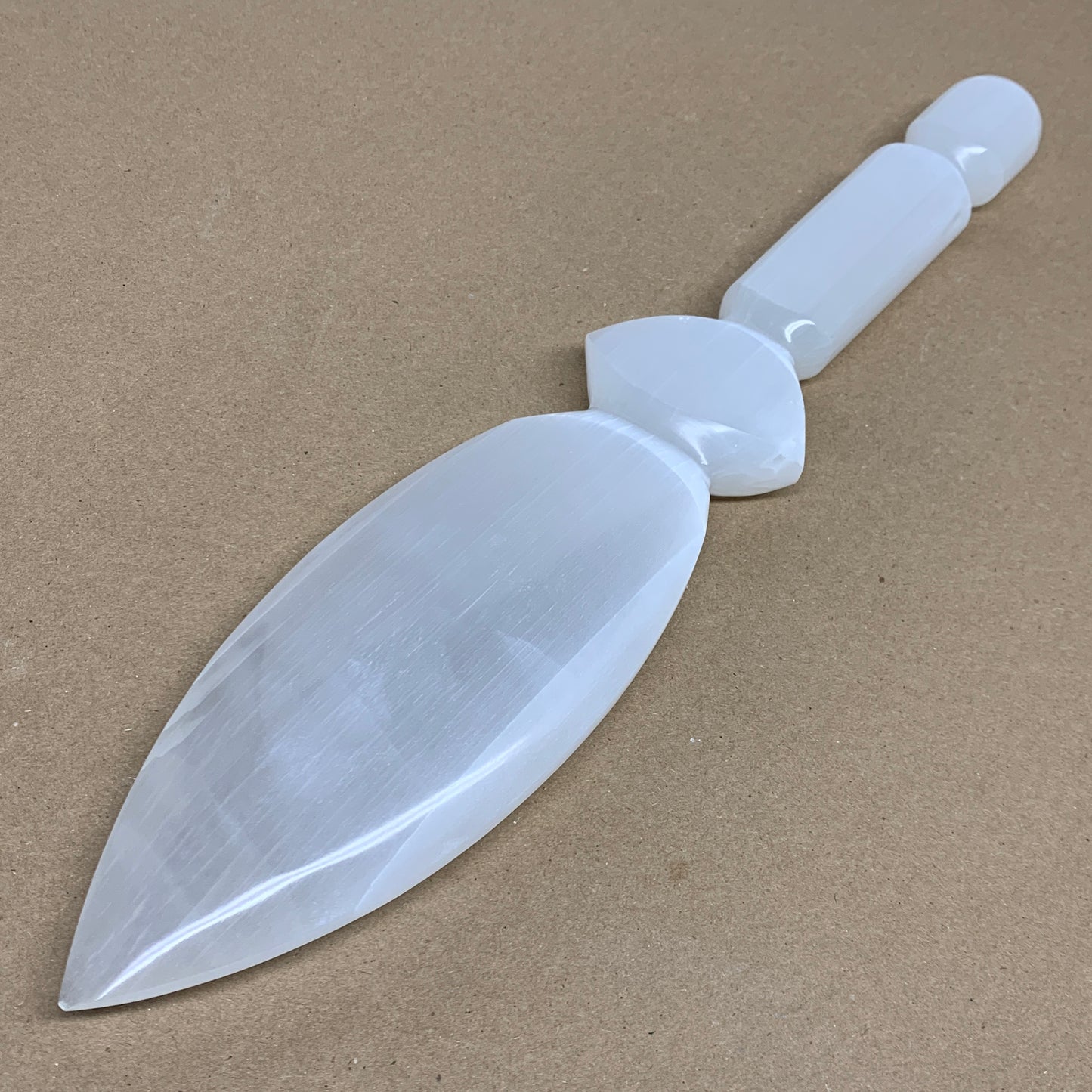 1.4 lbs, 14"x2.8"x1", Natural Selenite Crystal Dagger (Satin Spar), B36084