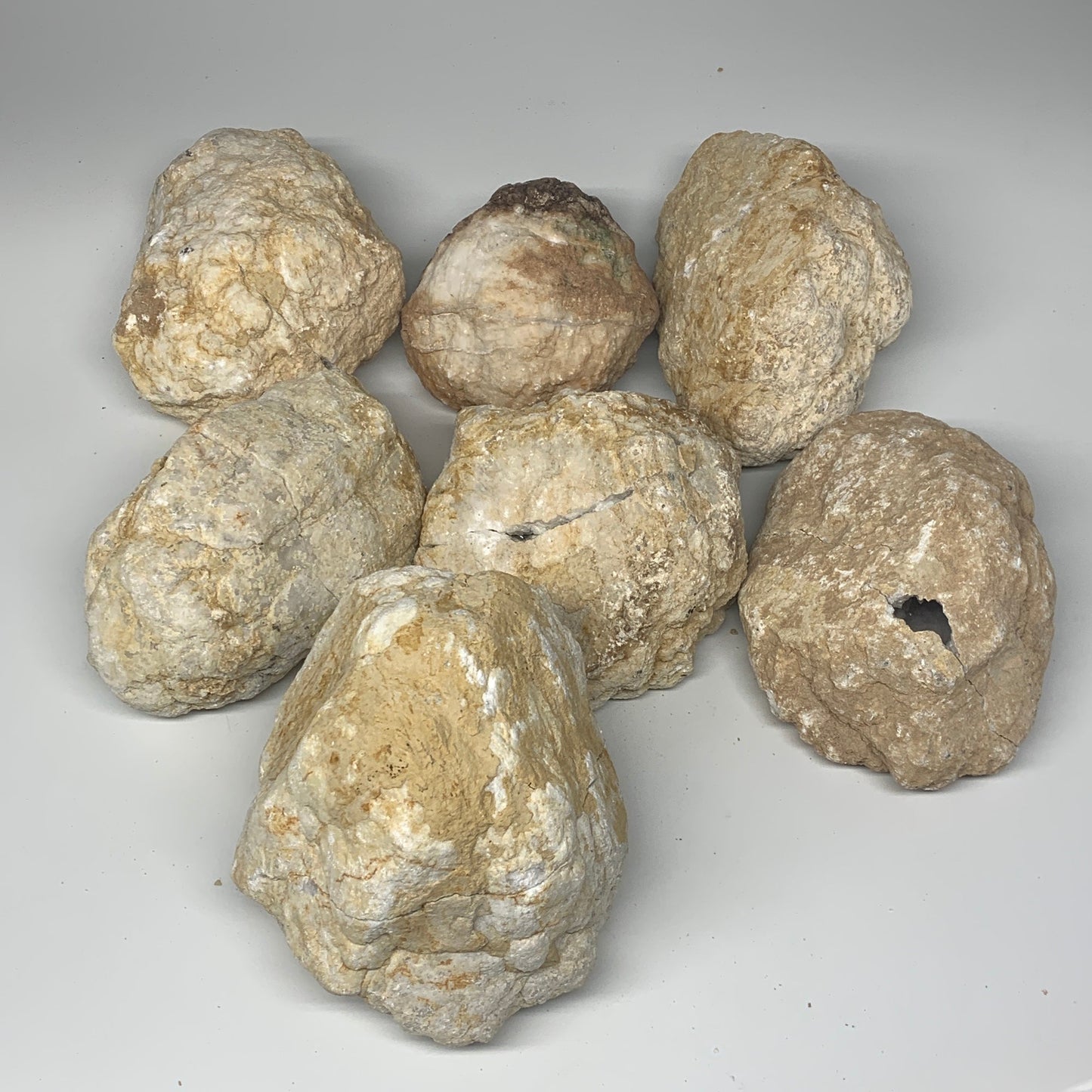 21 Lbs,4.6"-6.7", 7 Pairs, Natural Quartz Geodes @Morocco, Wholesale,B10640