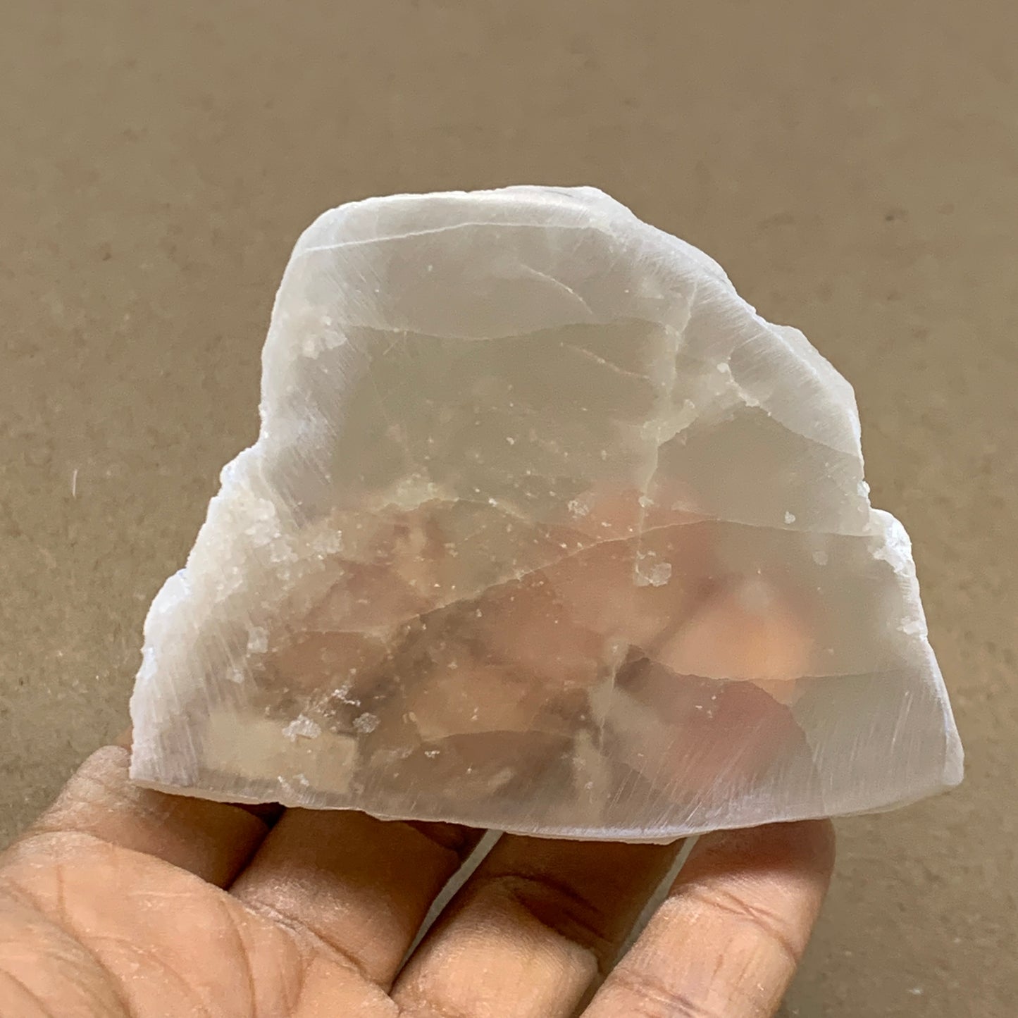 0.44 lbs, 3.3"x2.5"x1", Natural Clear Selenite Crystal Slab Gemstone, B36970