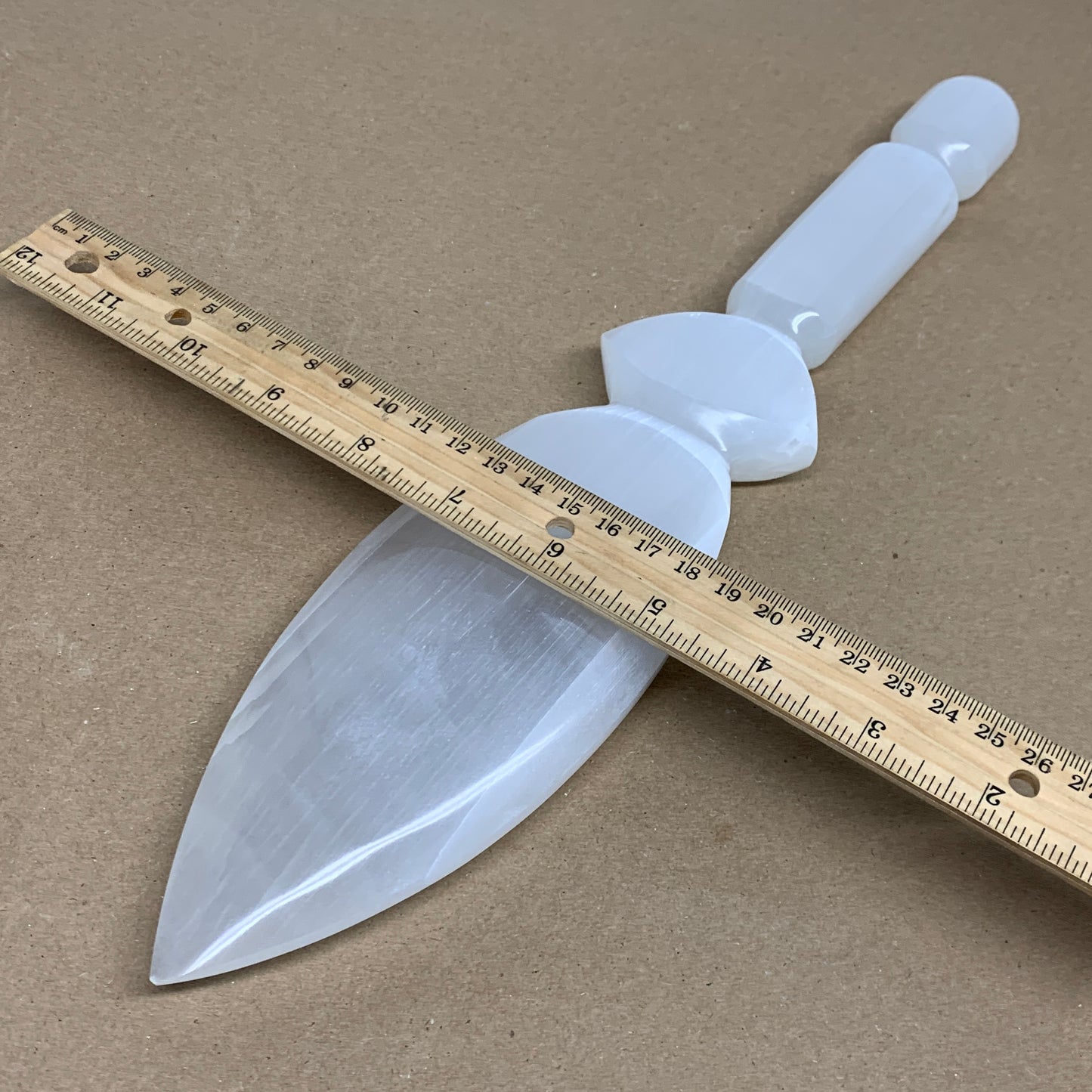 1.4 lbs, 14"x2.8"x1", Natural Selenite Crystal Dagger (Satin Spar), B36084