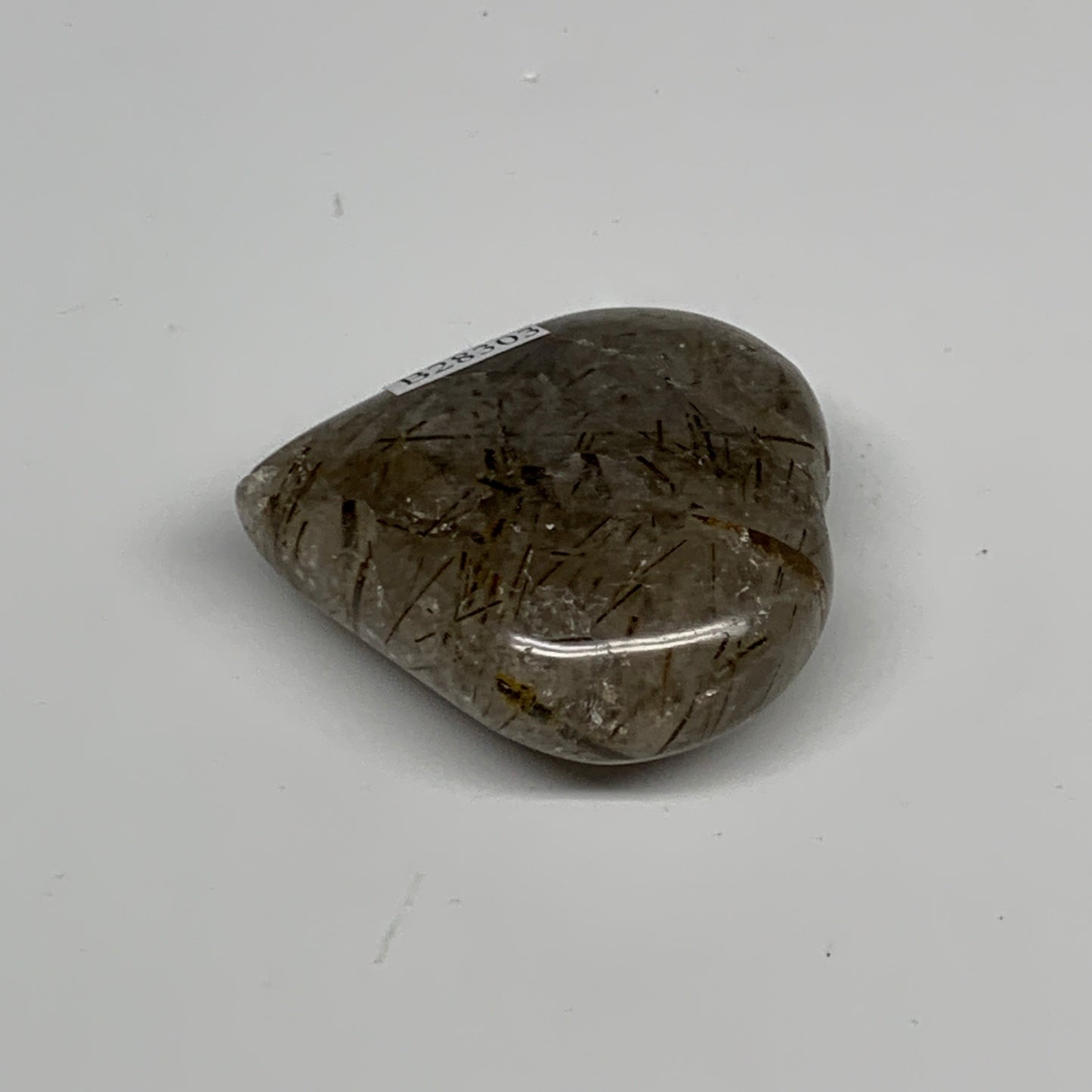 65.1g, 2"x1.8"x0.8", Natural Small Rutile Quartz Crystal Heart Reiki, B28303