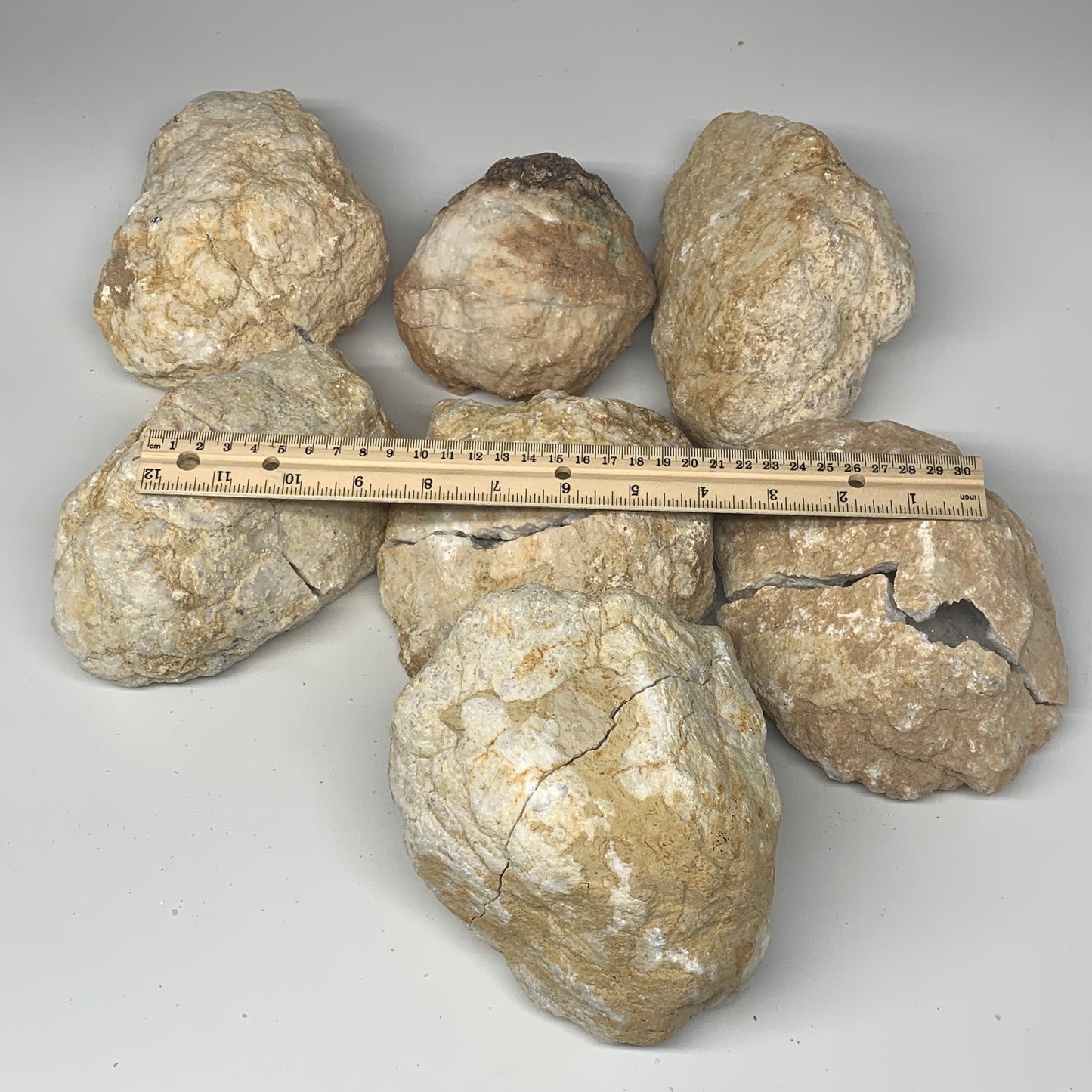 21 Lbs,4.6"-6.7", 7 Pairs, Natural Quartz Geodes @Morocco, Wholesale,B10640