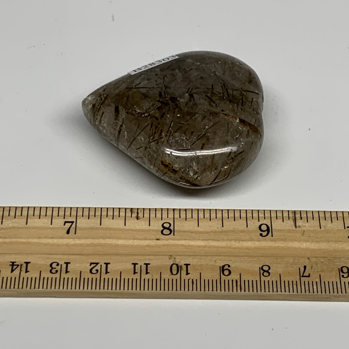 65.1g, 2"x1.8"x0.8", Natural Small Rutile Quartz Crystal Heart Reiki, B28303