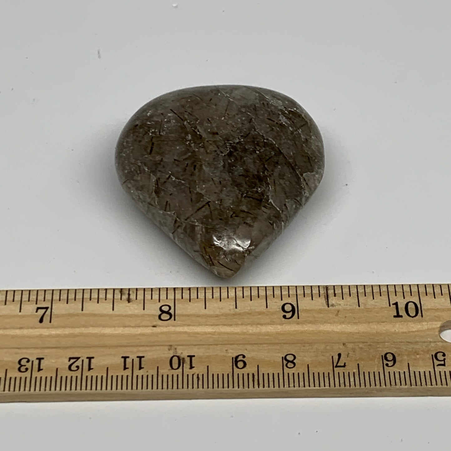 65.1g, 2"x1.8"x0.8", Natural Small Rutile Quartz Crystal Heart Reiki, B28303