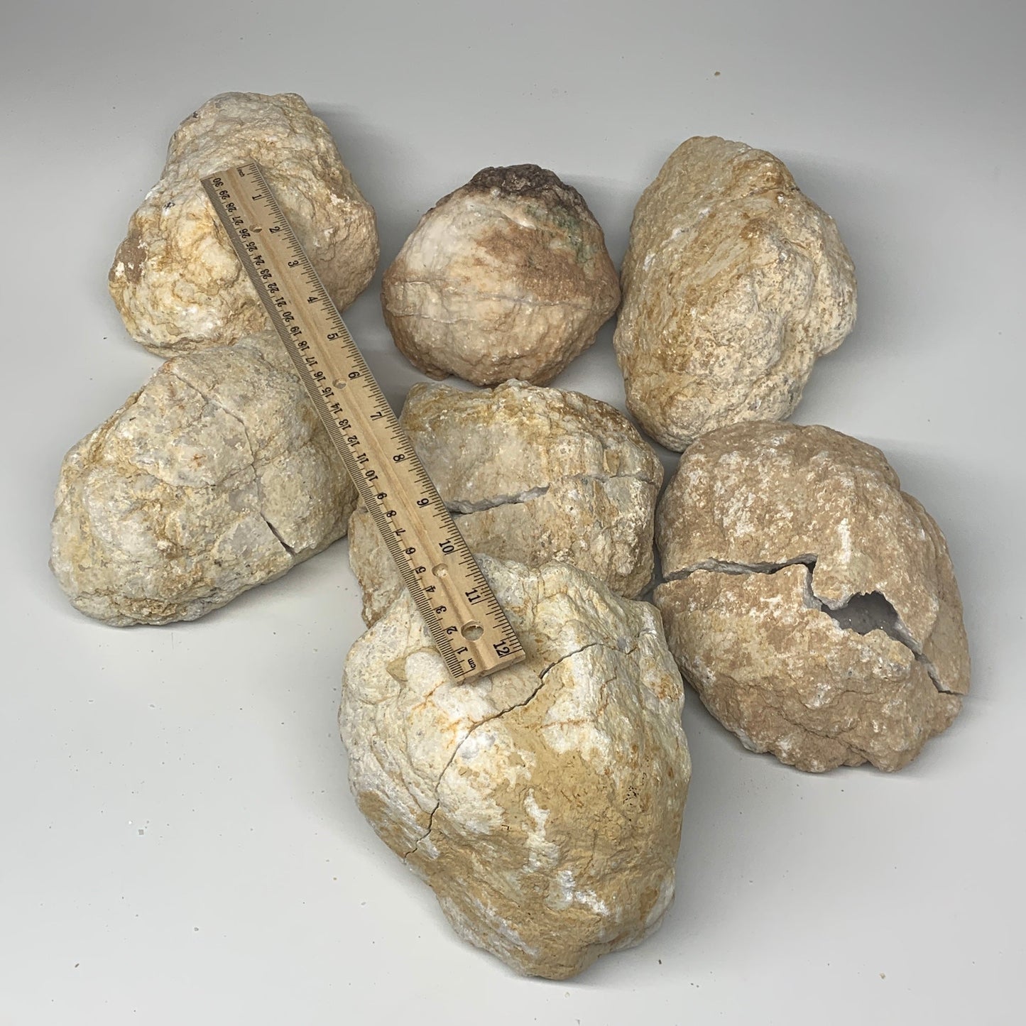 21 Lbs,4.6"-6.7", 7 Pairs, Natural Quartz Geodes @Morocco, Wholesale,B10640