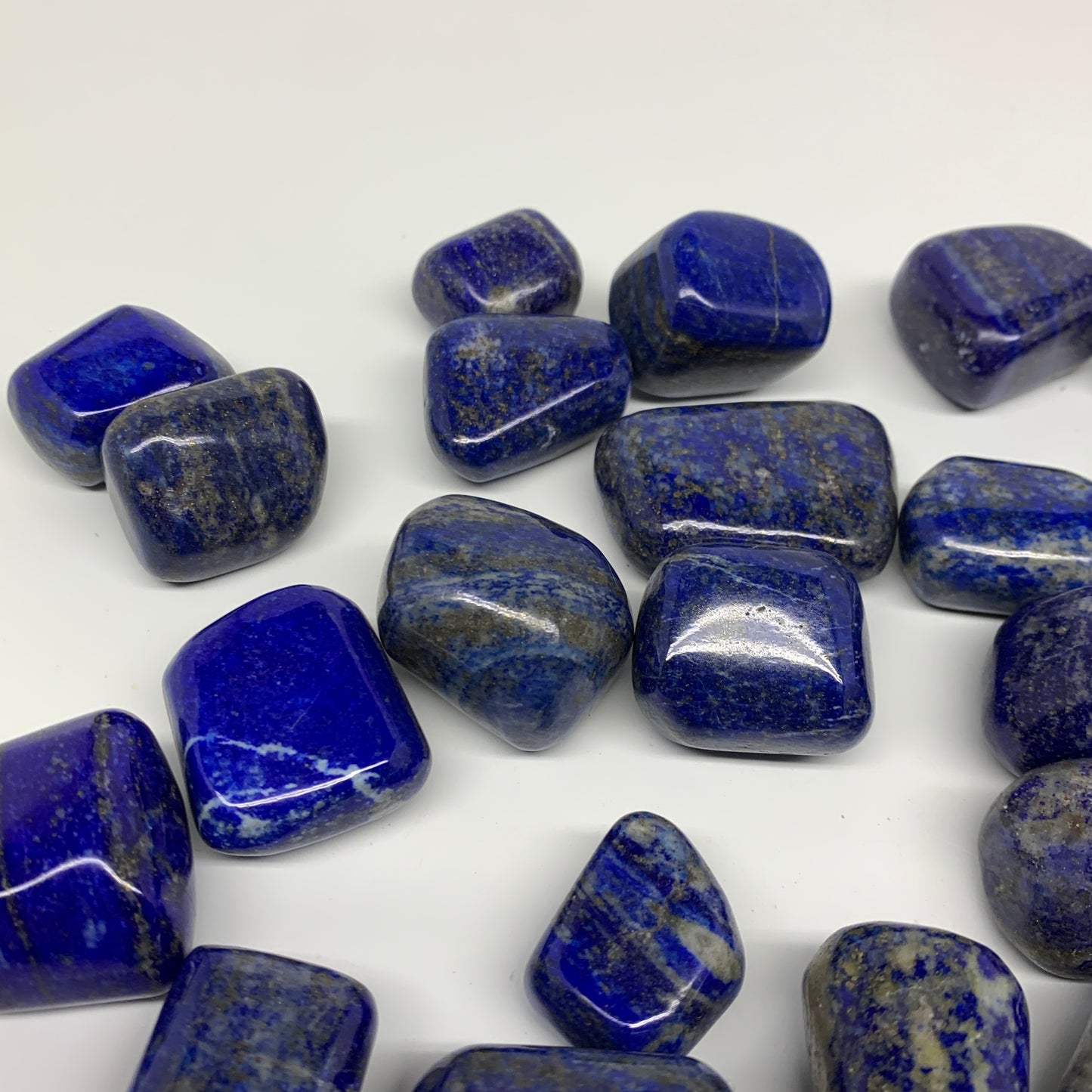 2.2 lb, 0.9"-1.7", 38 pcs, Lapis Lazuli Tumbled Stone Polished, B36971