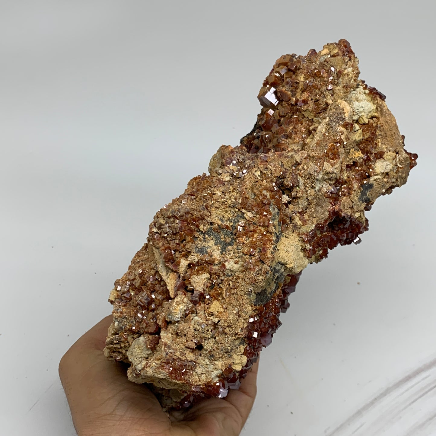 6.58 lbs, 9"x5.3"x2.8", Vanadinite Crystals Cluster Mineral Specimens, B33989