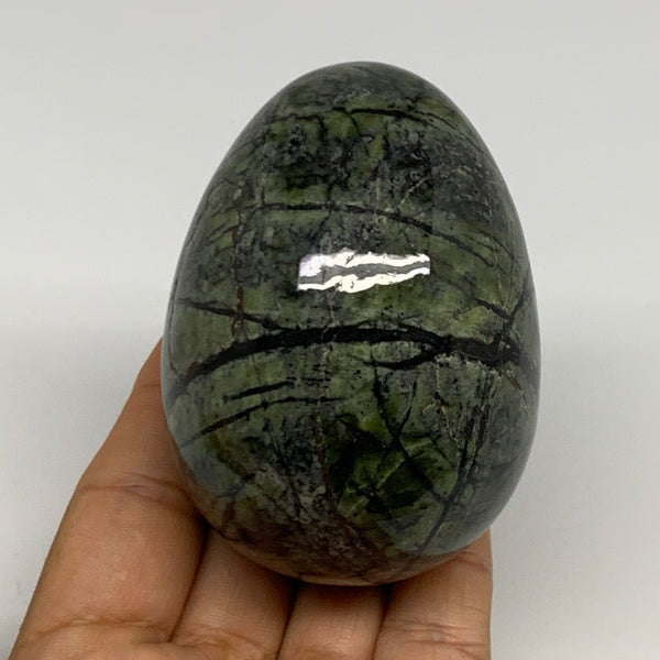 353.6g, 3"x2.2" Natural Green Serpentine Egg Gemstone, @Pakistan, B29841