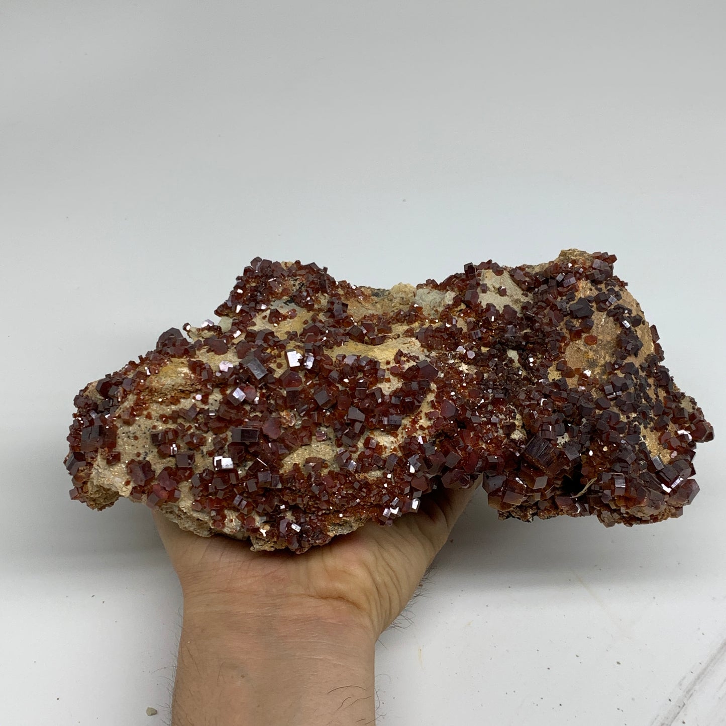 6.58 lbs, 9"x5.3"x2.8", Vanadinite Crystals Cluster Mineral Specimens, B33989