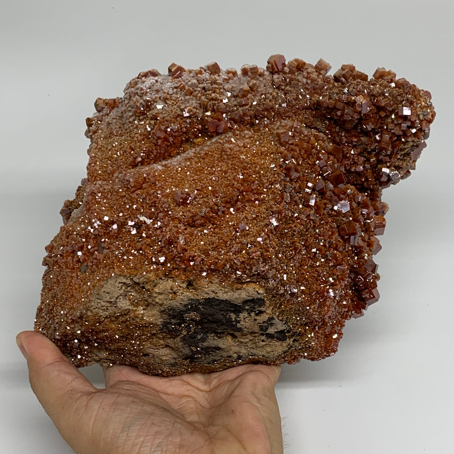6.85 lbs, 5.7"x5.3"x4.8", Vanadinite Crystals Cluster Mineral Specimens, B33990