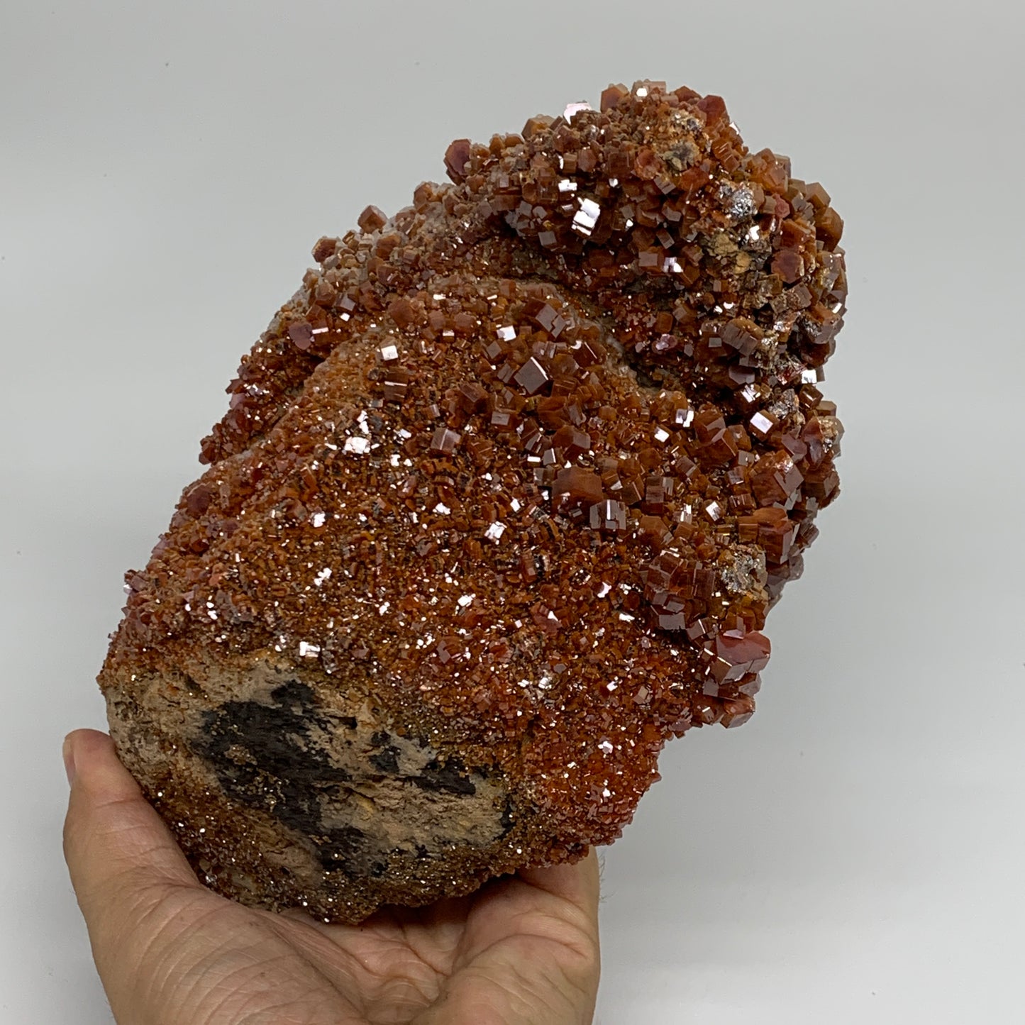 6.85 lbs, 5.7"x5.3"x4.8", Vanadinite Crystals Cluster Mineral Specimens, B33990