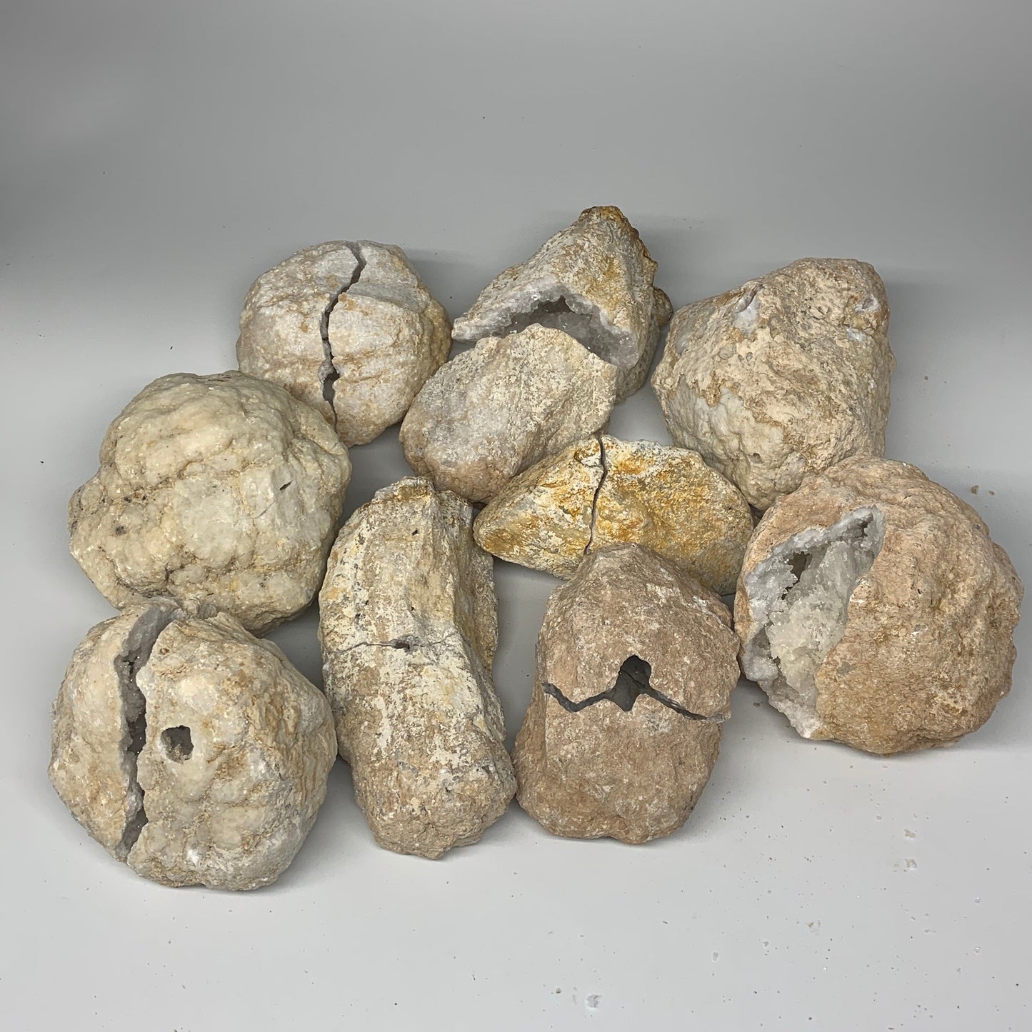 23.9 Lbs,4.9"-7", 9 Pairs, Natural Quartz Geodes @Morocco, Wholesale,B10643