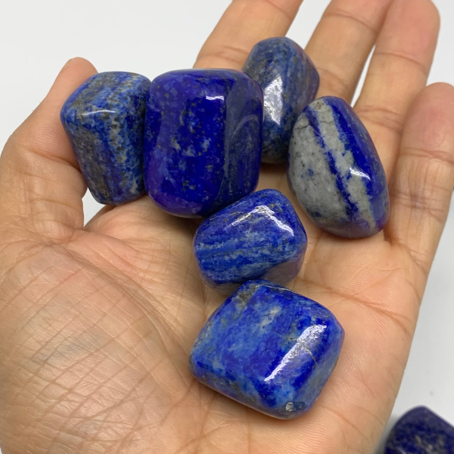2.2 lb, 0.8"-1.6", 35 pcs, Lapis Lazuli Tumbled Stone Polished, B36972