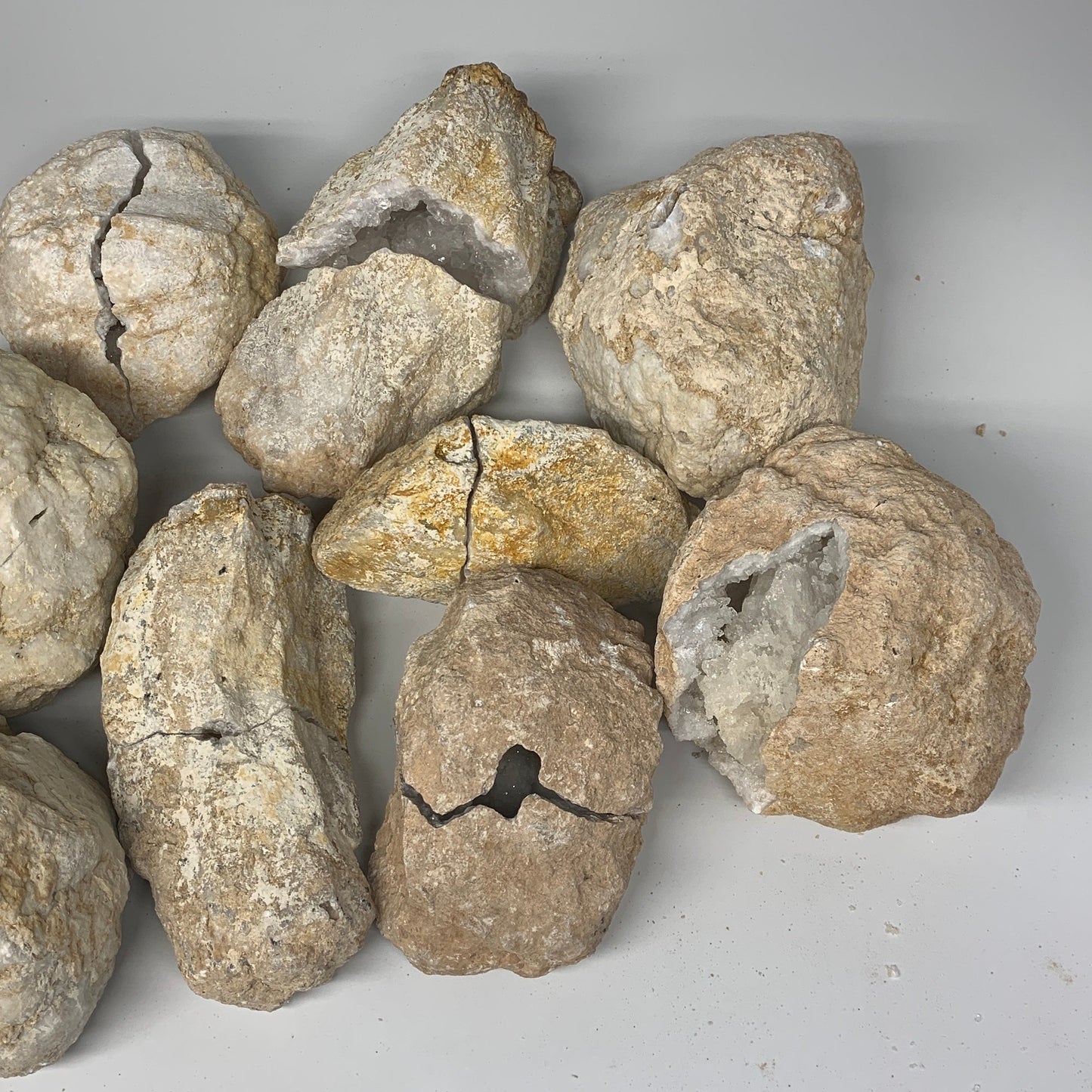 23.9 Lbs,4.9"-7", 9 Pairs, Natural Quartz Geodes @Morocco, Wholesale,B10643