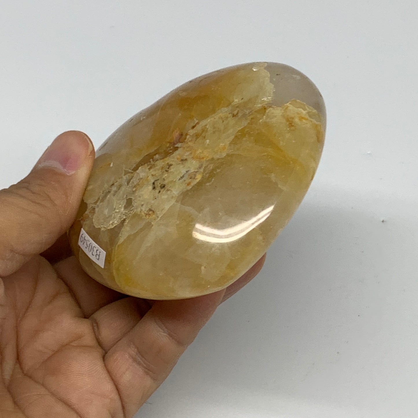 290.2g, 3"x3.2"x1.4" Yellow Healing Quartz Heart Crystal @Madagascar, B30549