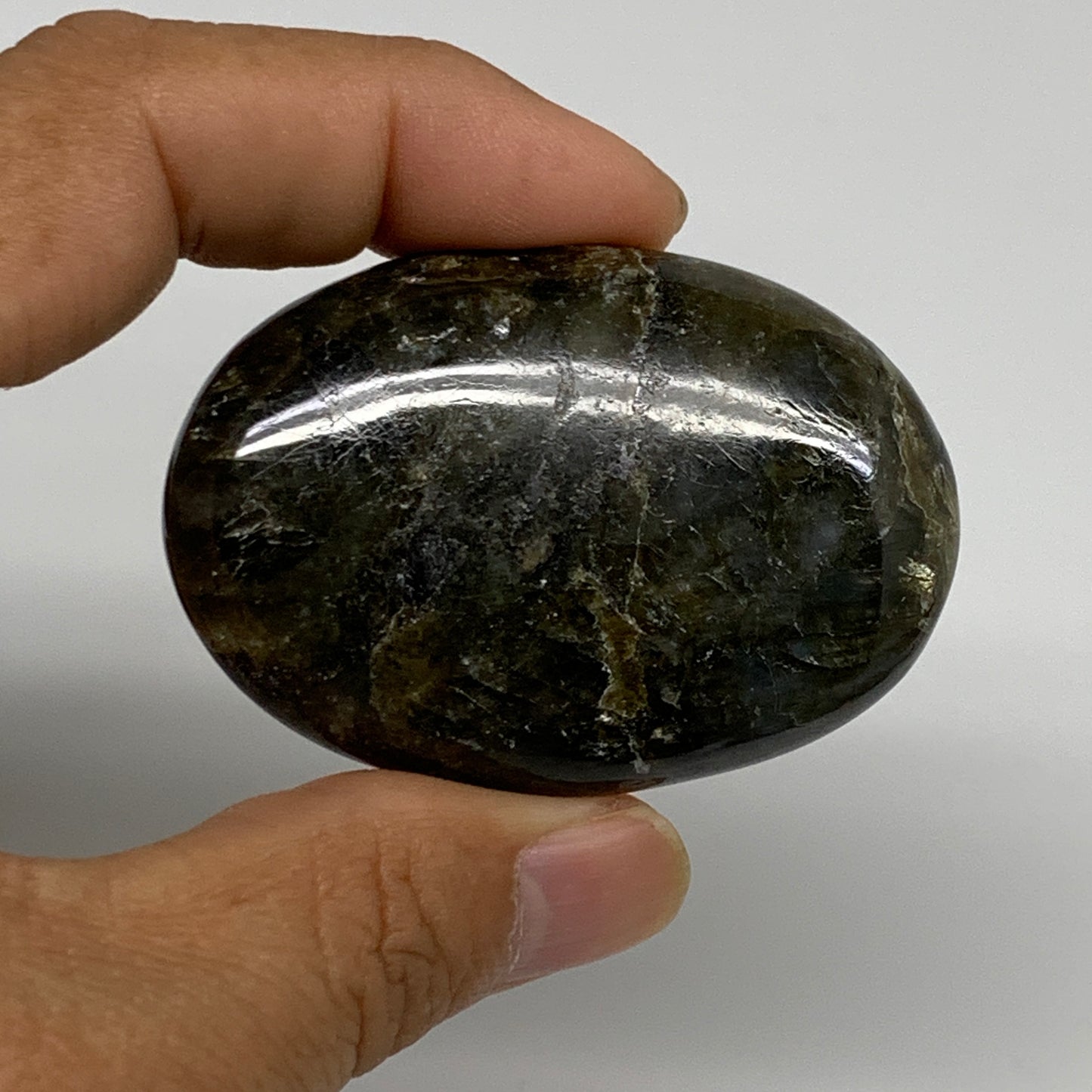 145.7g, 2.2"-2.3", 2pcs, Labradorite Palm-stone Polished Gemstone, B35535