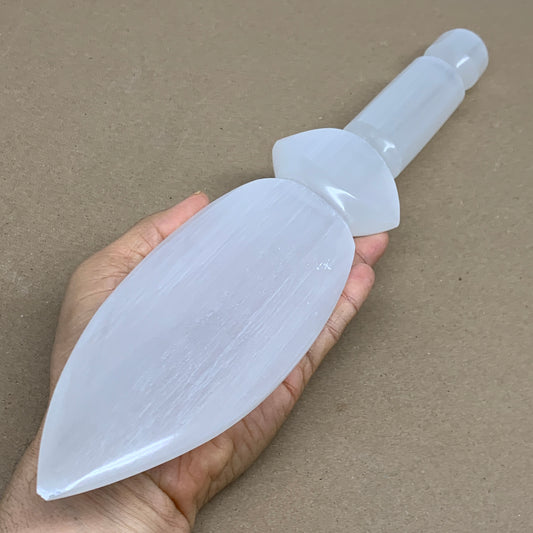 1.5 lbs, 14"x2.7"x1", Natural Selenite Crystal Dagger (Satin Spar), B36087