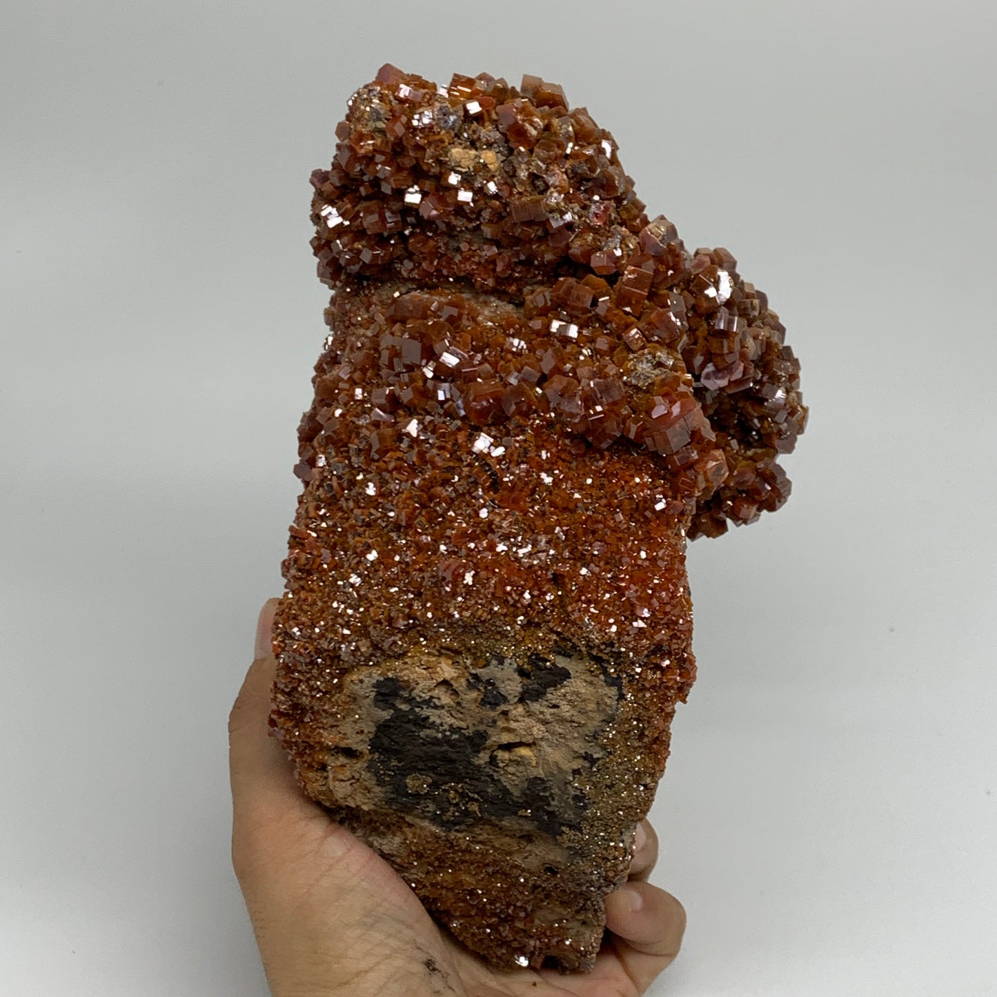6.85 lbs, 5.7"x5.3"x4.8", Vanadinite Crystals Cluster Mineral Specimens, B33990