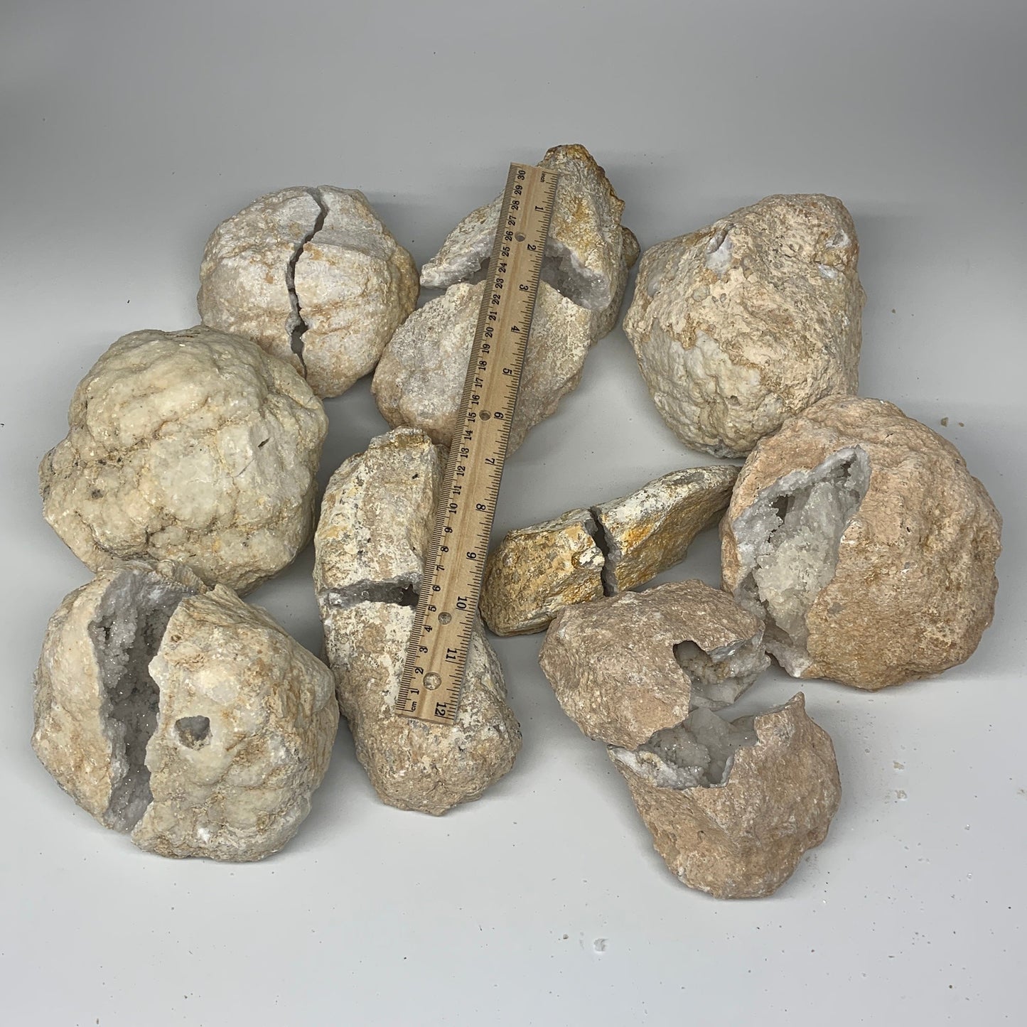 23.9 Lbs,4.9"-7", 9 Pairs, Natural Quartz Geodes @Morocco, Wholesale,B10643