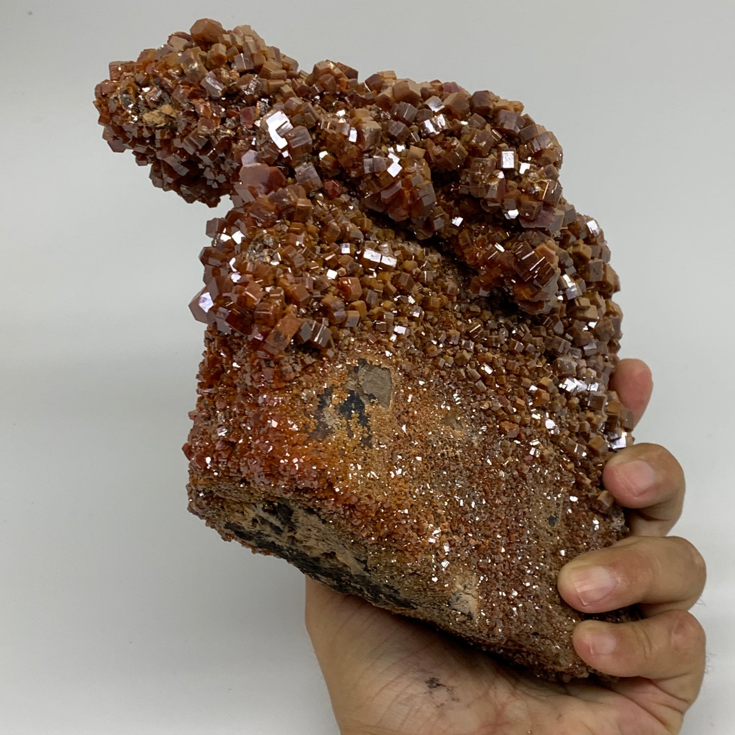 6.85 lbs, 5.7"x5.3"x4.8", Vanadinite Crystals Cluster Mineral Specimens, B33990