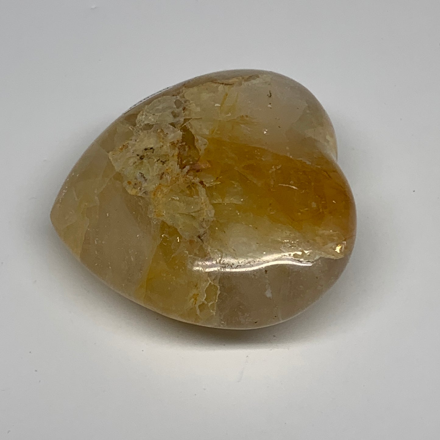 290.2g, 3"x3.2"x1.4" Yellow Healing Quartz Heart Crystal @Madagascar, B30549