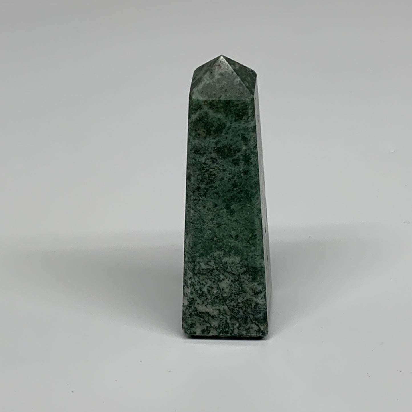 72.8g, 3.1"x0.9", Tree Agate Tower Obelisk Point Crystal @Brazil, B31391