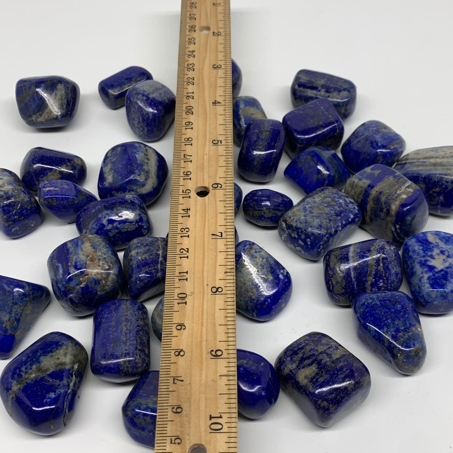 2.2 lb, 0.8"-1.4", 35 pcs, Lapis Lazuli Tumbled Stone Polished, B36973
